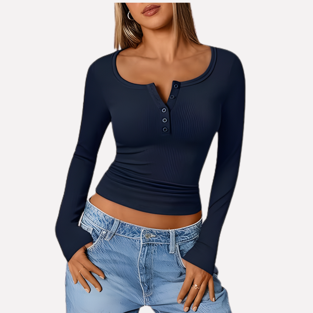 Women’s Long Sleeve Henley Top