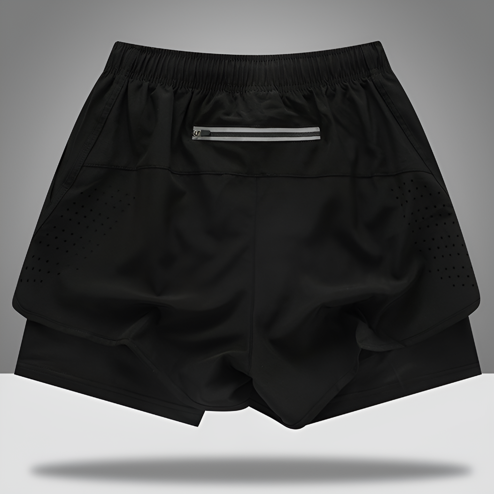 Quick-Dry Men's Running Shorts with Zipper
