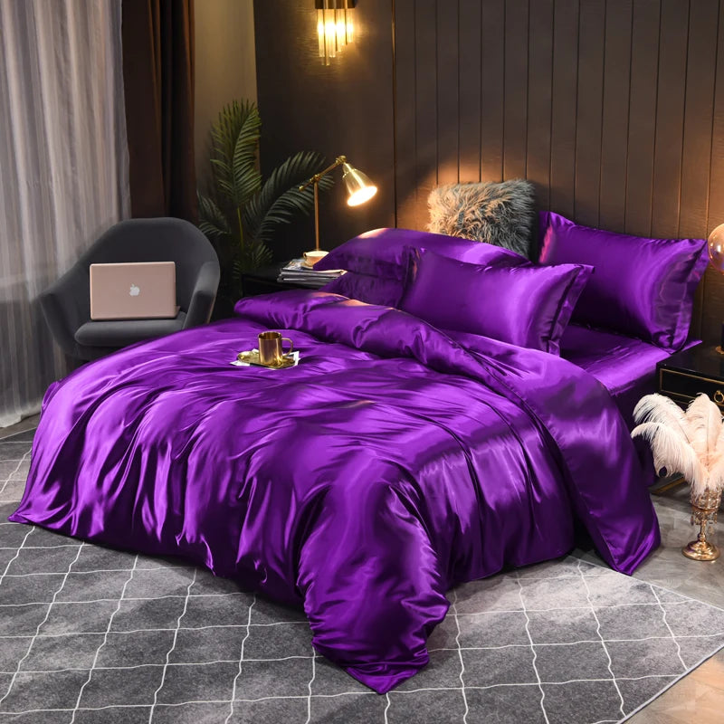 Silky Satin Bedding Set Indulge in Luxurious Comfort and Elegant Design