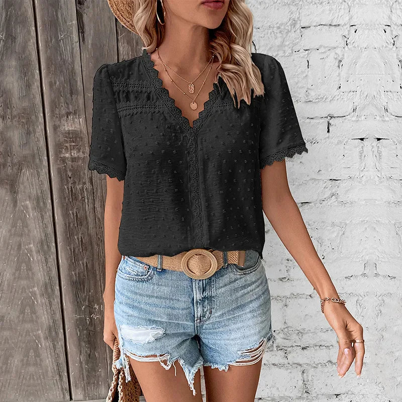 Wendy Lace Short Sleeve Blouse