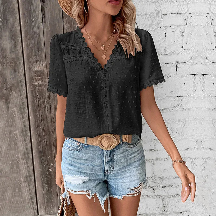 Wendy Lace Short Sleeve Blouse