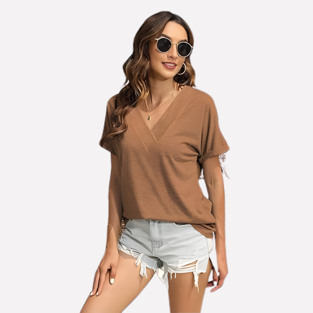 Women’s V‑Neck Short Sleeve Tee