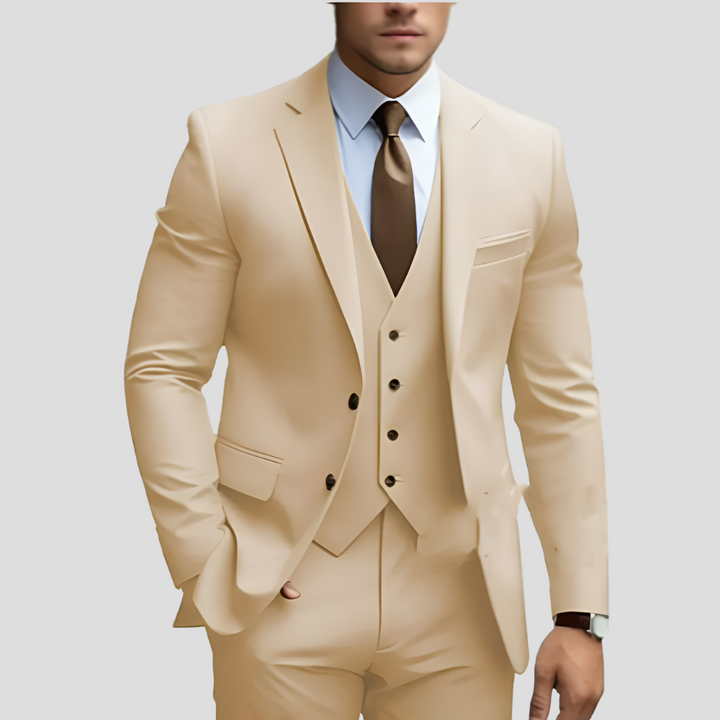 Elegant Style Men’s 3 Piece Beige Slim Fit Suit ( Pre-Sale )