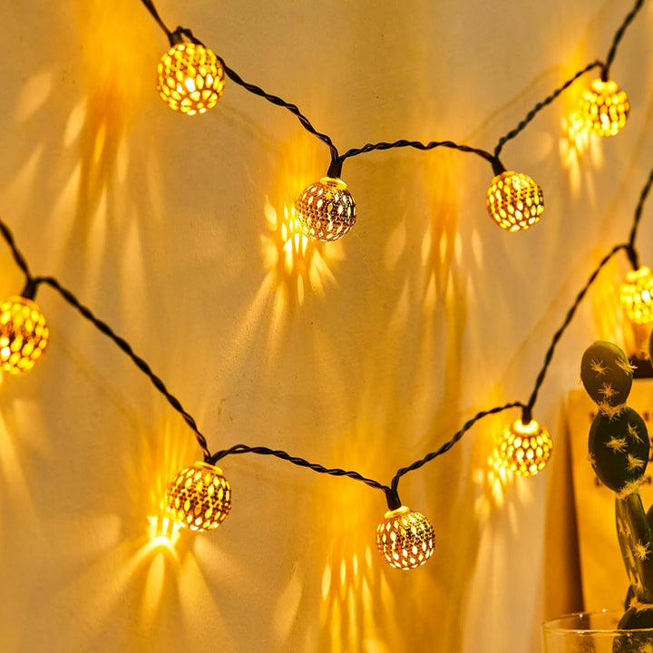 Roan – Moroccan-Style Waterproof Solar String Lights