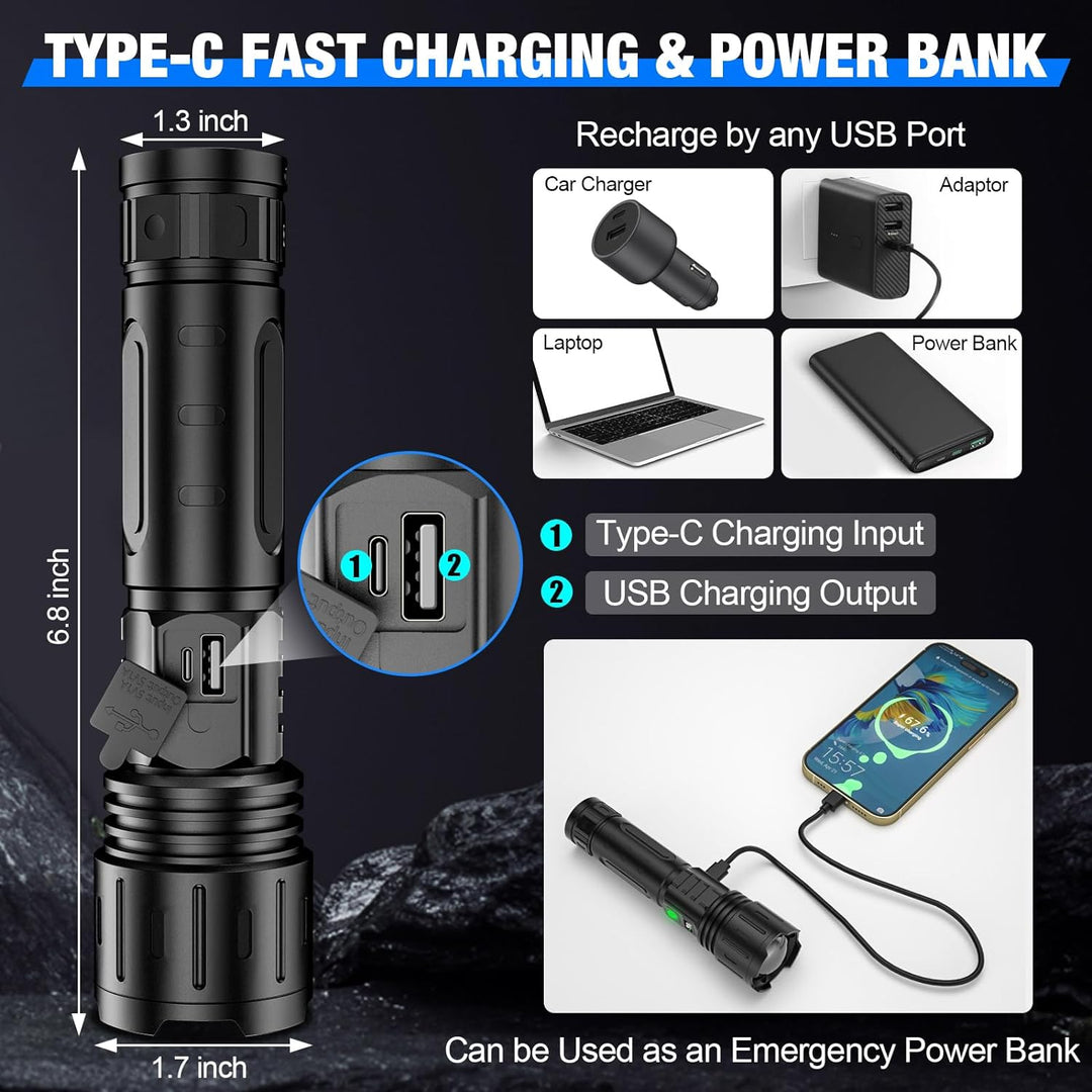 100000 Lumen Tactical Flashlight