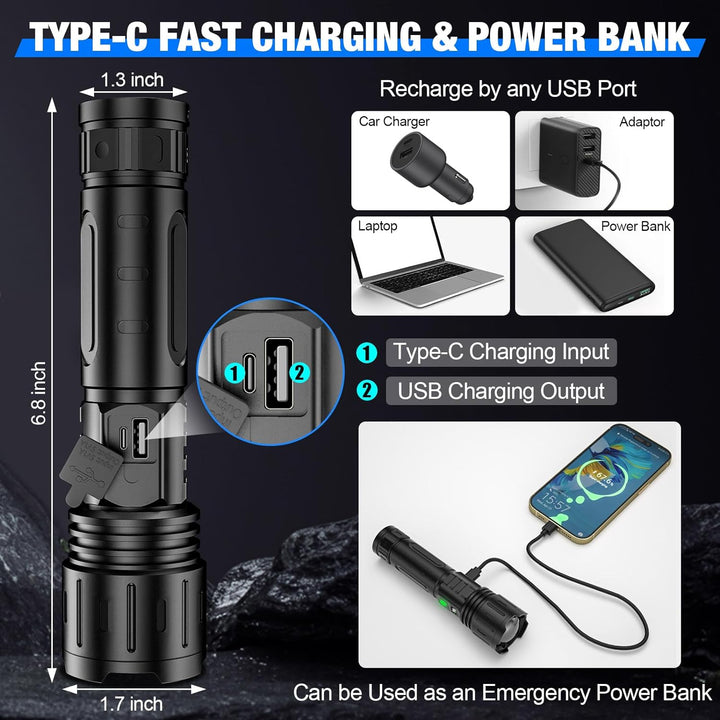100000 Lumen Tactical Flashlight