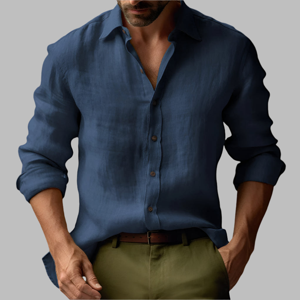 Men’s Vintage Linen Long-Sleeve Shirt ( Pre-Sale )