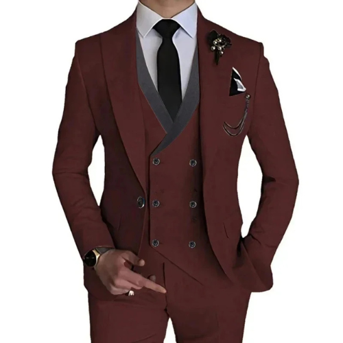 Stylish 3-Piece Slim Fit Men's Suit