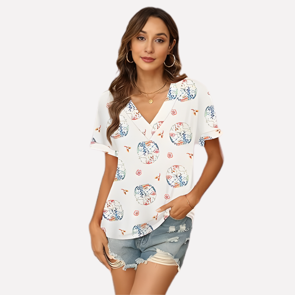 Women’s V‑Neck Short Sleeve Tee