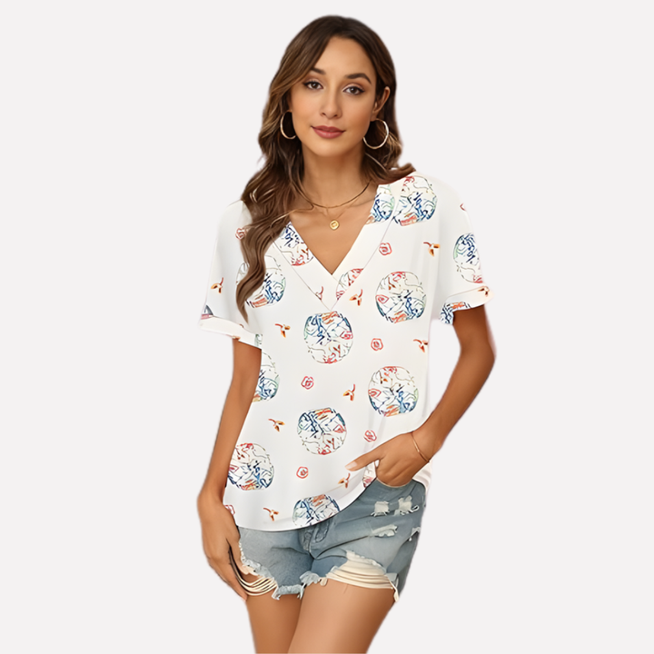 Women’s V‑Neck Short Sleeve Tee