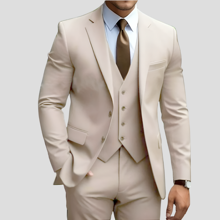 Elegant Style Men’s 3 Piece Beige Slim Fit Suit ( Pre-Sale )