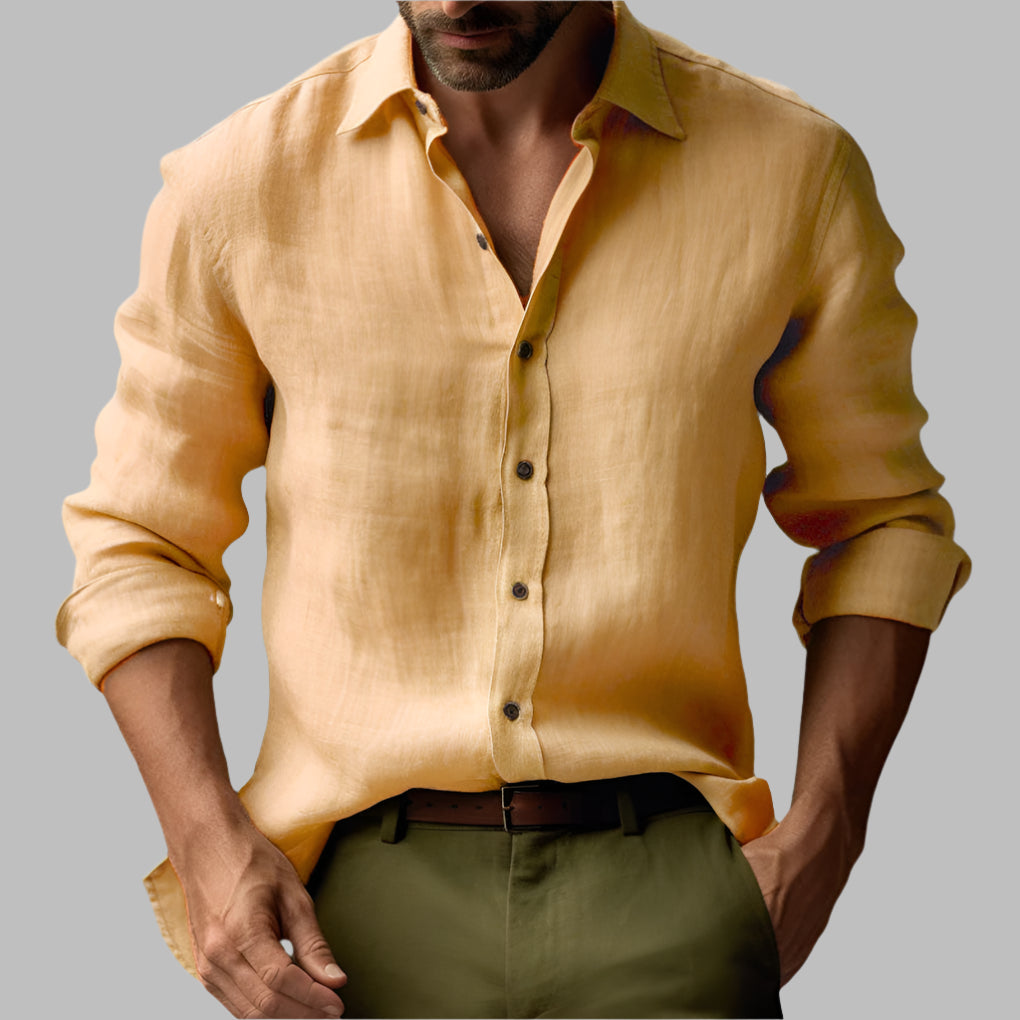 Men’s Vintage Linen Long-Sleeve Shirt ( Pre-Sale )