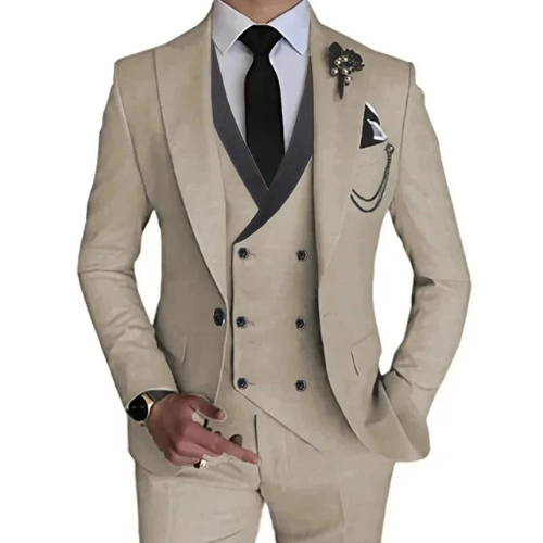 Stylish 3-Piece Slim Fit Men's Suit