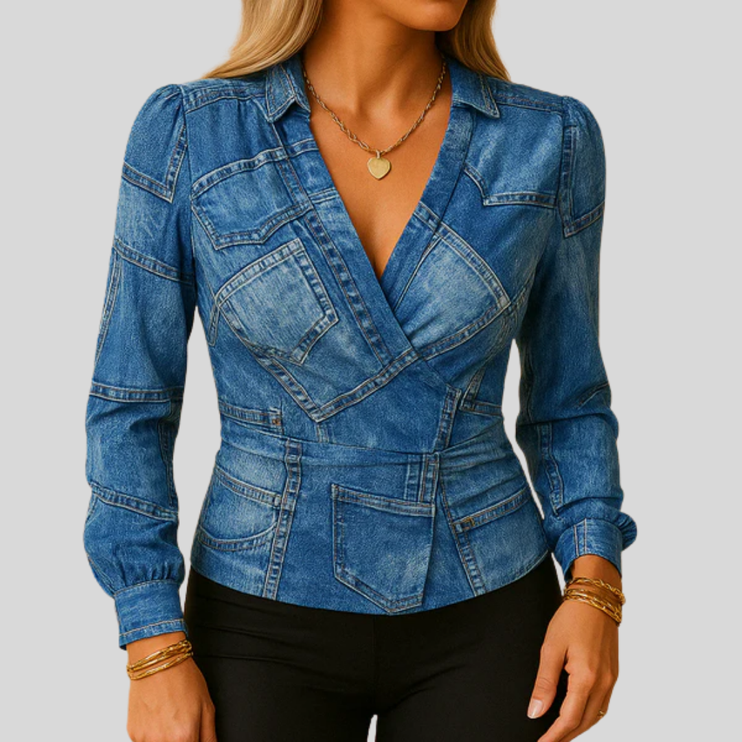 Women’s Long-Sleeved V-Neck Top