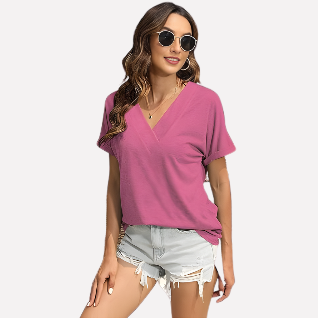 Women’s V‑Neck Short Sleeve Tee