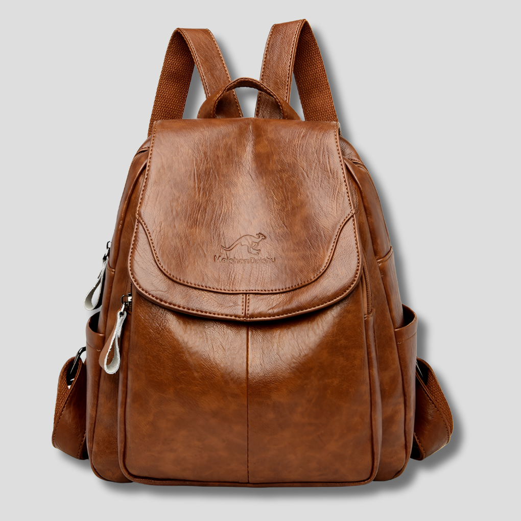 Anti-Theft Leather Backpack for Stylish Women