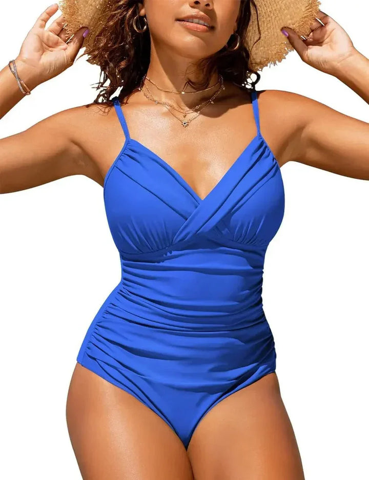 Push-Up Swimsuit with V-Neck for Women