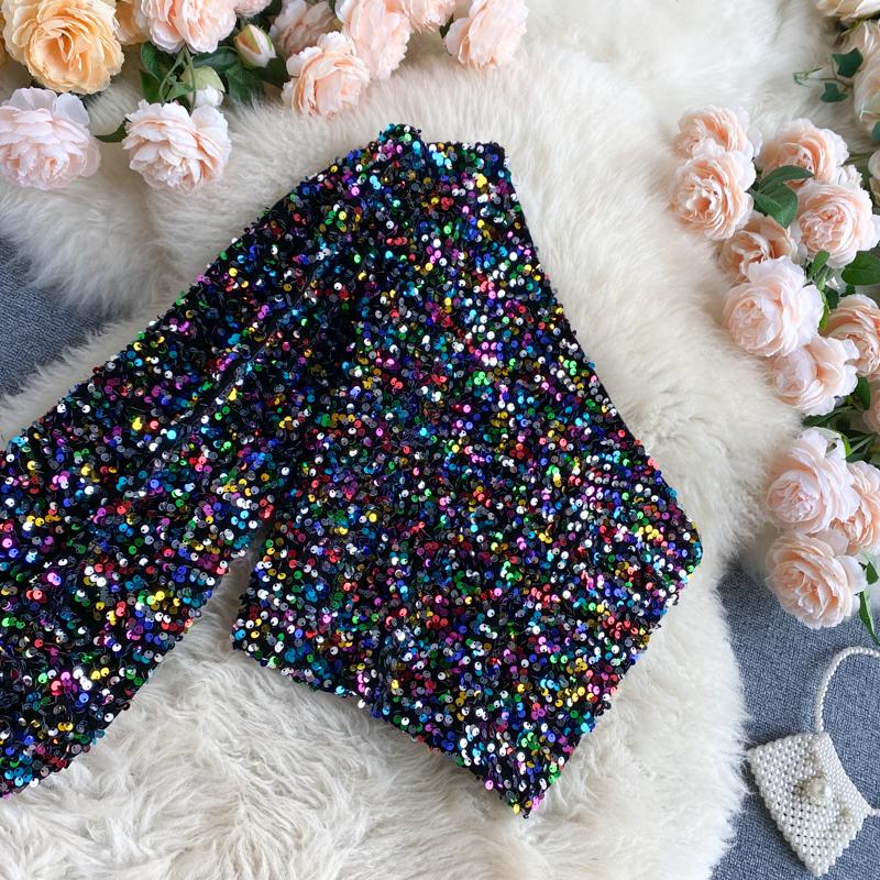 Fleur – Glitter One-Shoulder Top | Sparkle with Elegance