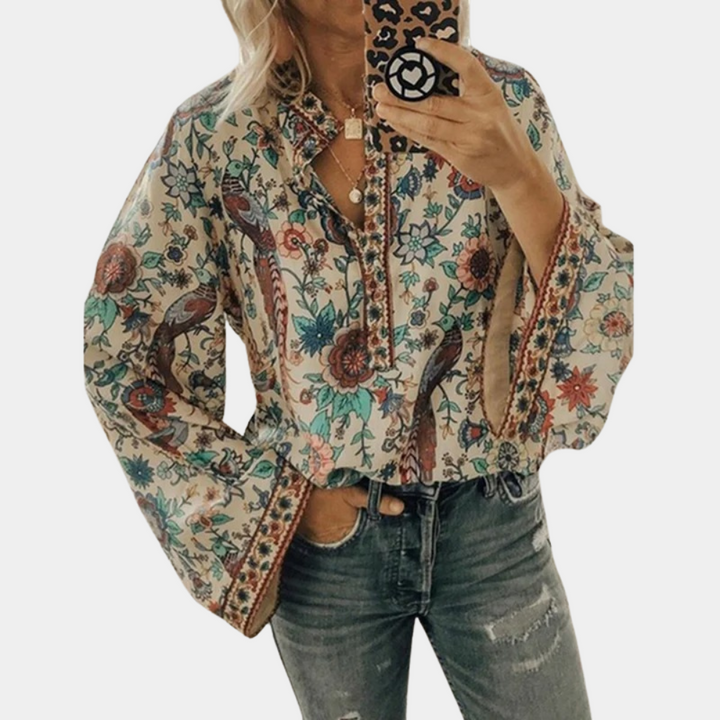 Laura | Women's floral pattern - blouse