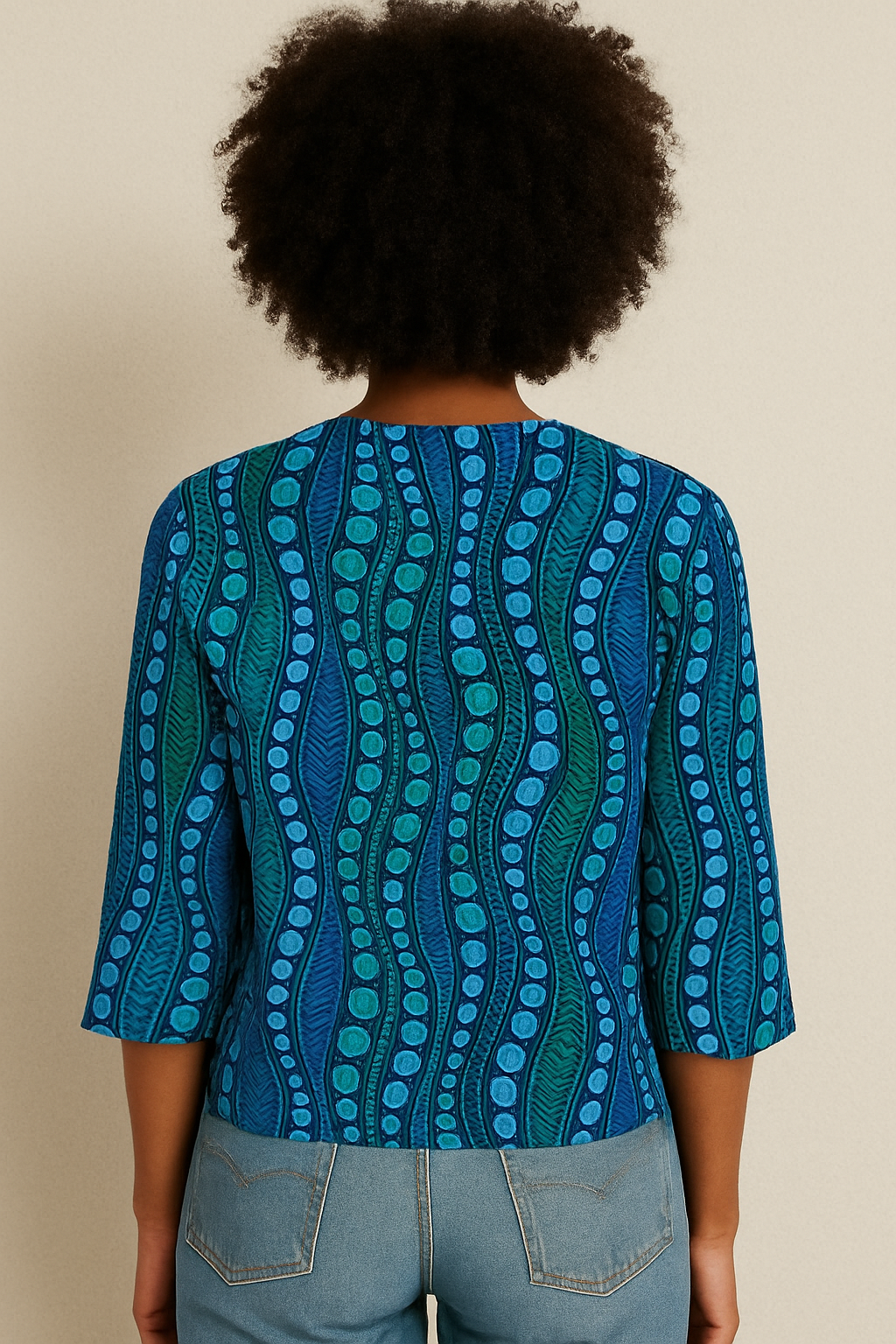 Women's Abstract Polka Dot Blouse