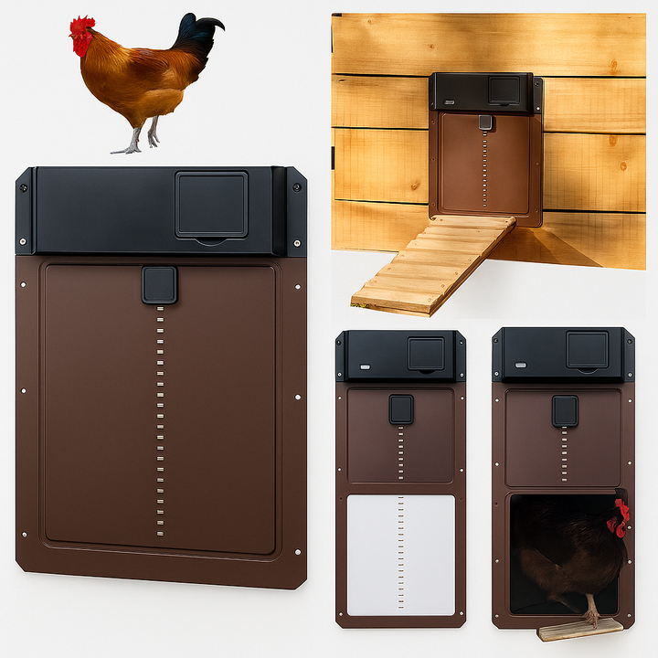 Automatic Chicken Coop Door Weatherproof Timer and Light Sensor Opening System
