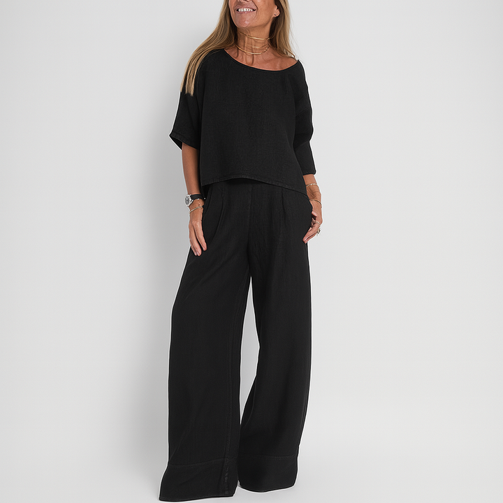 Women’s Relaxed Fit Linen Blend Two Piece Set