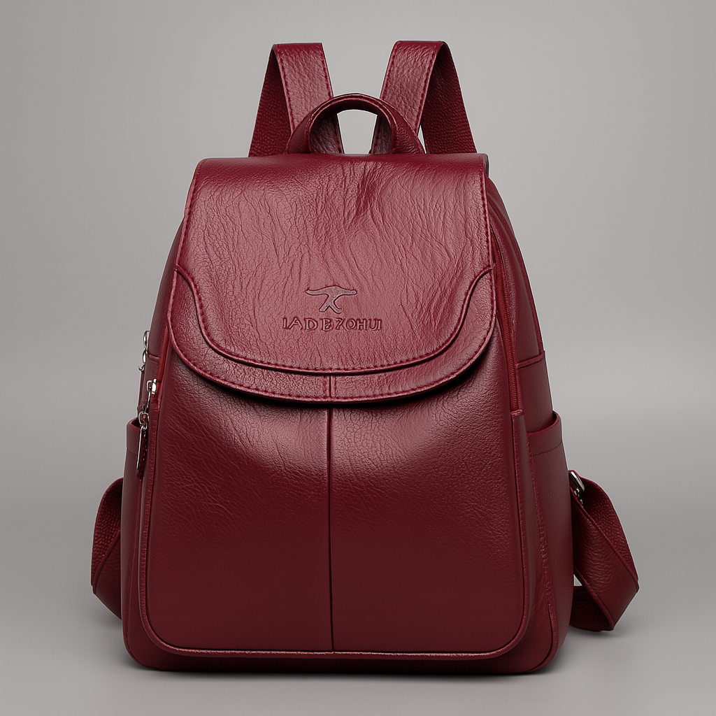 Anti-Theft Leather Backpack for Stylish Women