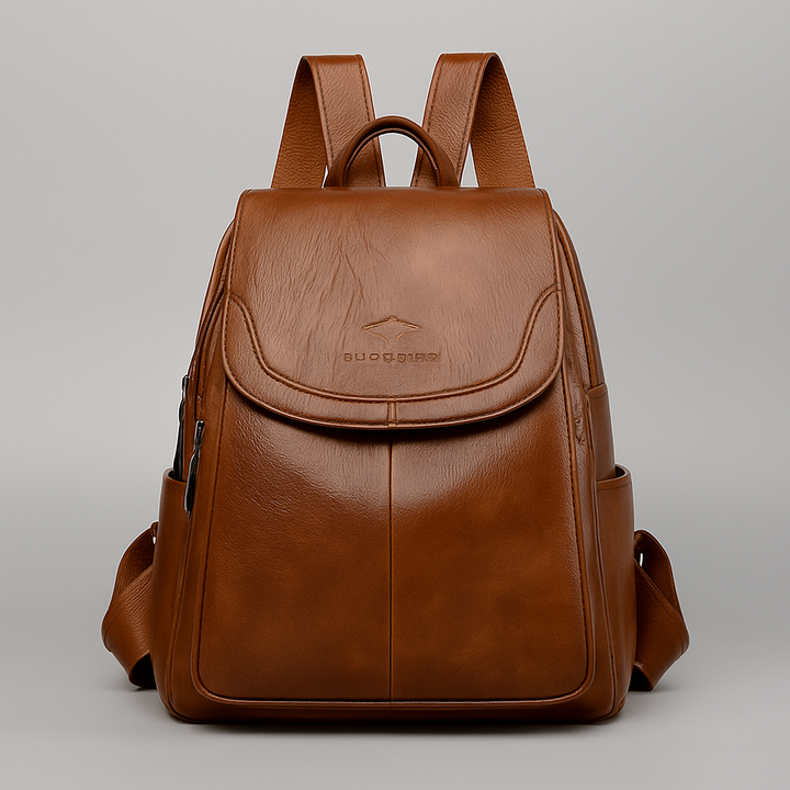 Anti-Theft Leather Backpack for Stylish Women