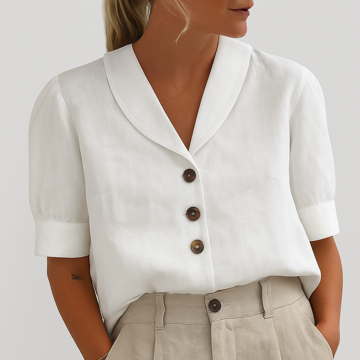 Trendy Cotton and Linen Women's T-Shirt