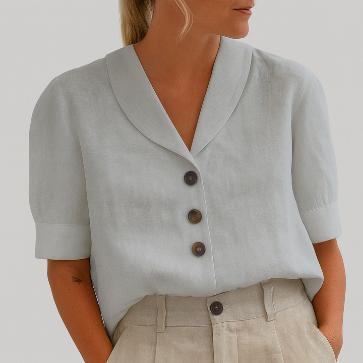 Trendy Cotton and Linen Women's T-Shirt