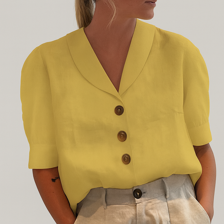 Trendy Cotton and Linen Women's T-Shirt