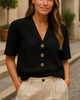 Trendy Cotton and Linen Women's T-Shirt