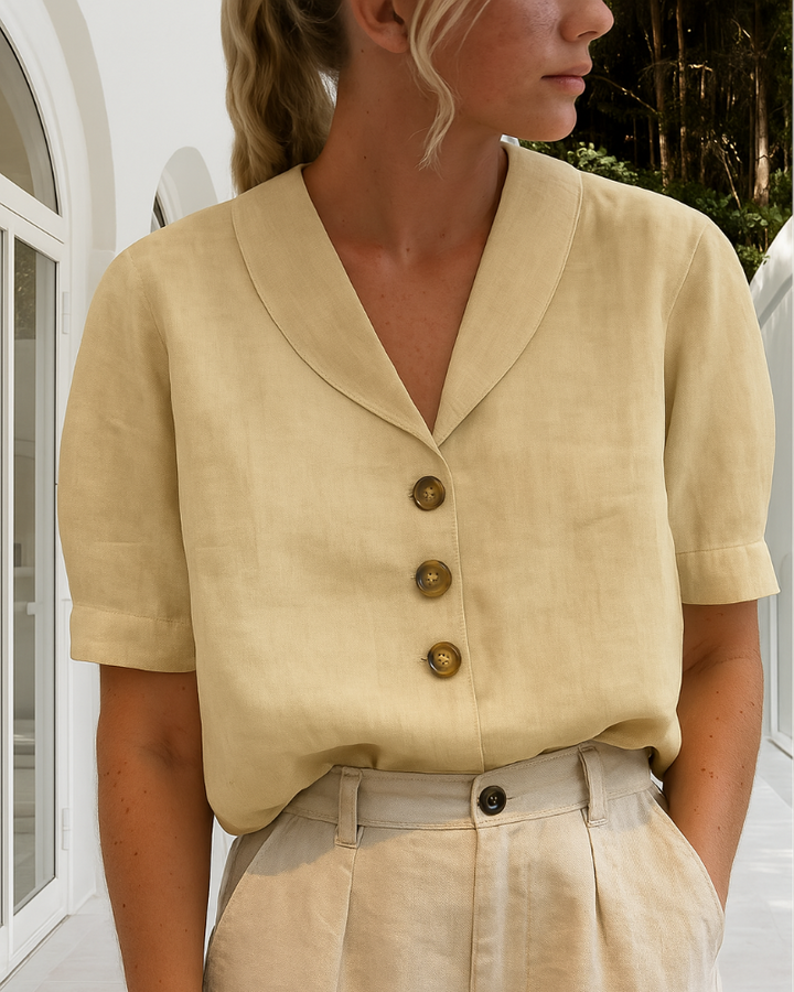Trendy Cotton and Linen Women's T-Shirt