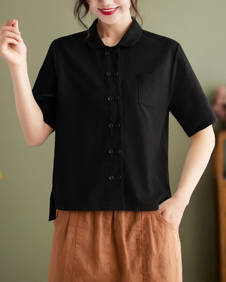 Women’s Relaxed Fit Cotton Linen Blouse