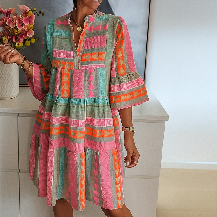 Boho Midi Dress Loose Fit