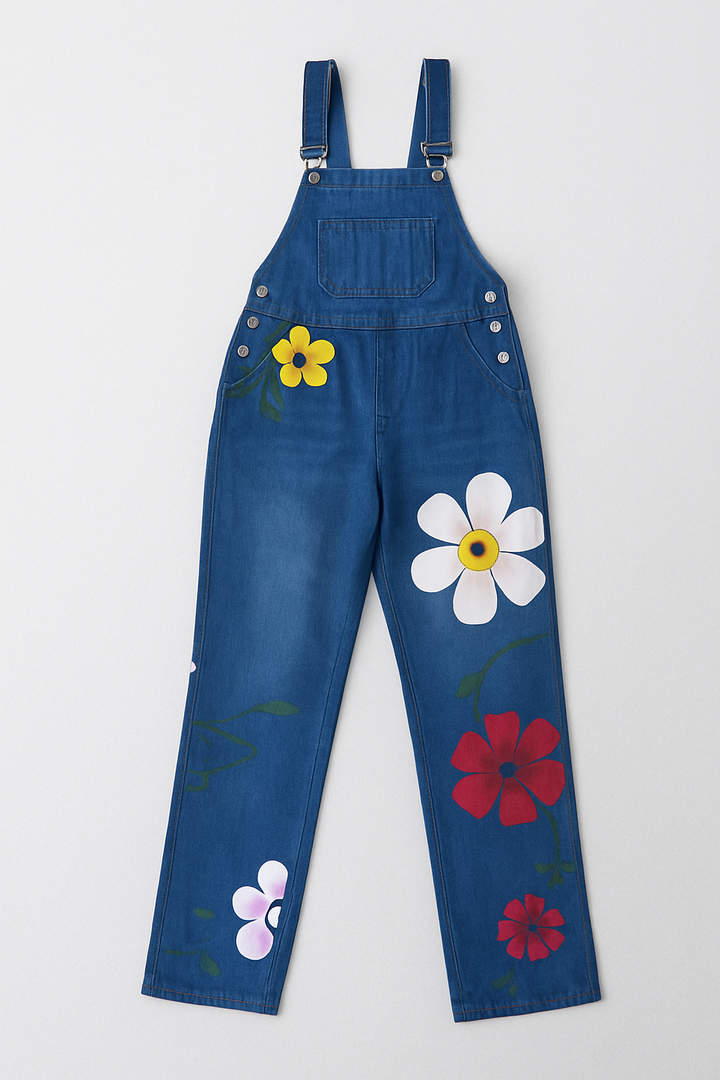 Women’s Floral Printed Denim Jumpsuit