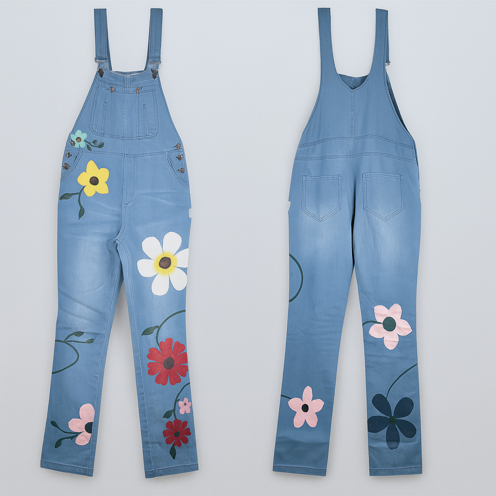 Women’s Floral Printed Denim Jumpsuit