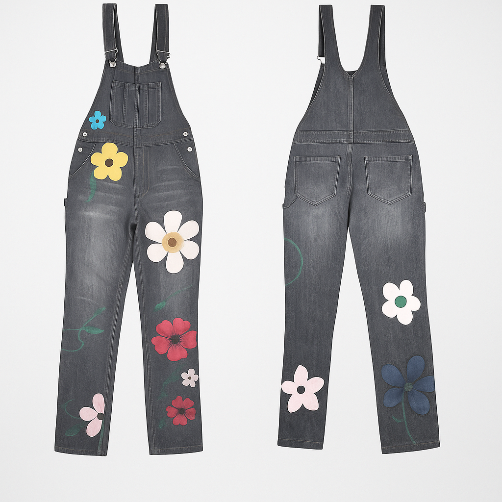 Women’s Floral Printed Denim Jumpsuit