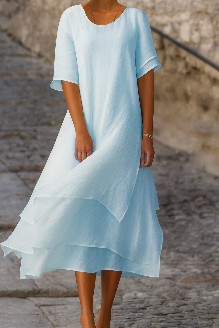 Chic Block Slit Dress Effortless Modern Elegance