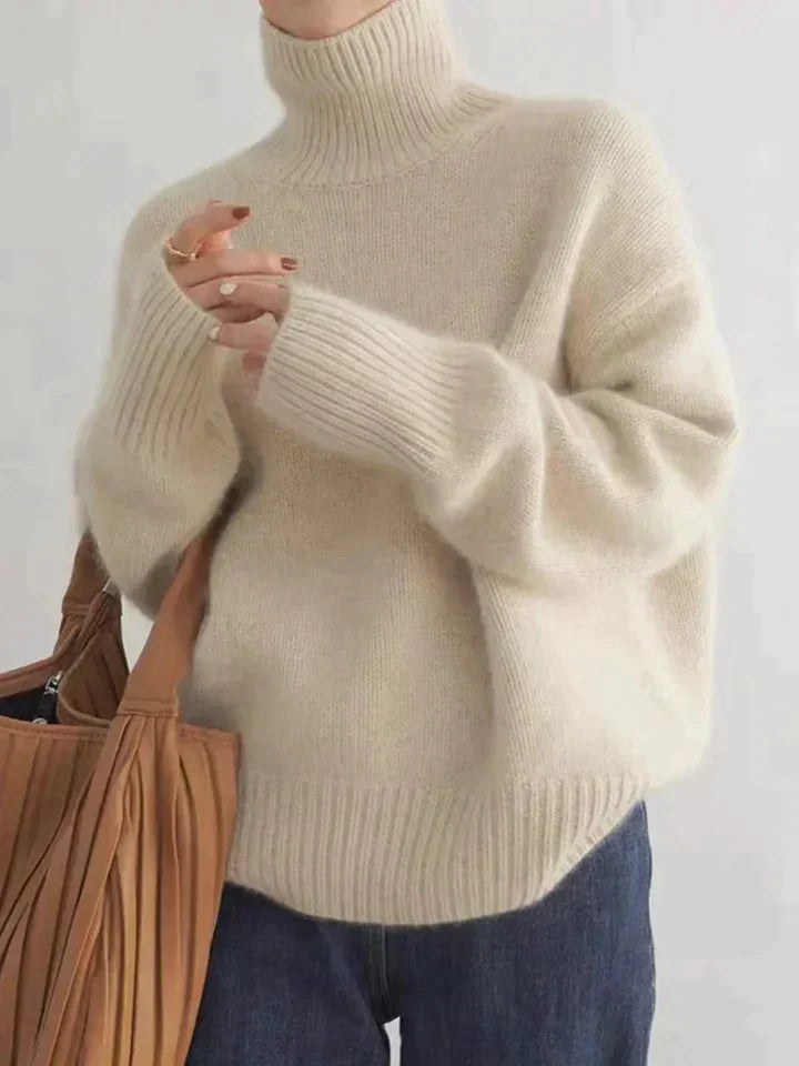 Luxe Cashmere Turtleneck Sweater for Women