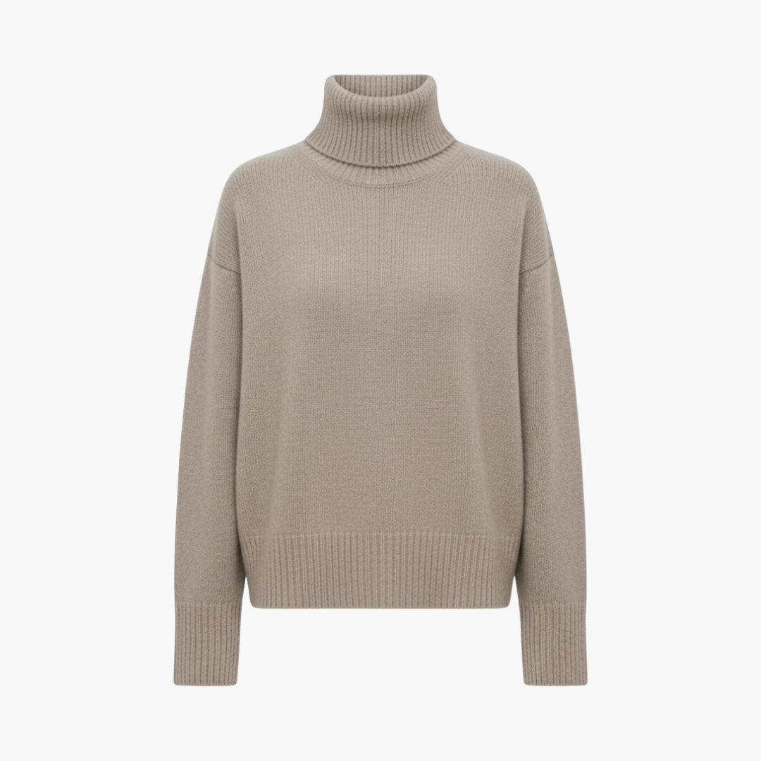 Women’s Oversized High-Neck Sweater – Relaxed Knit Layer