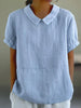 Classic Cotton &Linen Solid Color Top Natural Comfort with Effortless Style