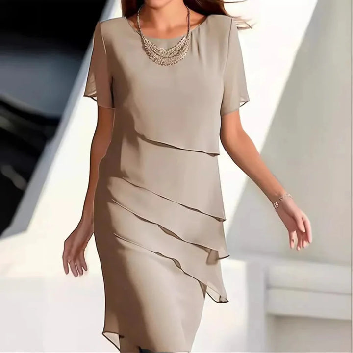 Luxe Chiffon Midi Dress for Women