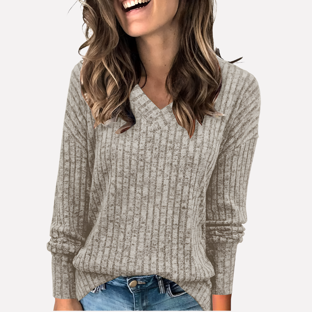 Women’s V‑Neck Long Sleeve Top