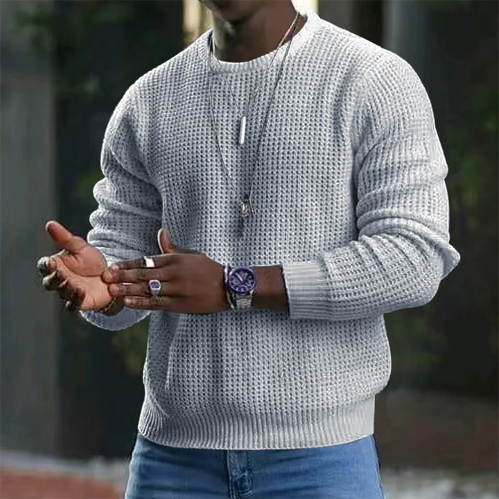 Comfortable Waffle Knit Sweater for Men