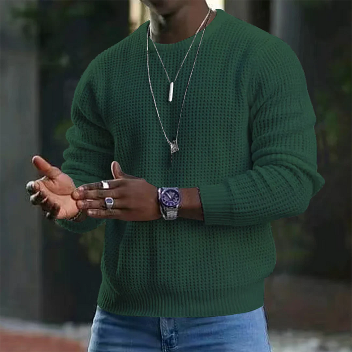 Comfortable Waffle Knit Sweater for Men