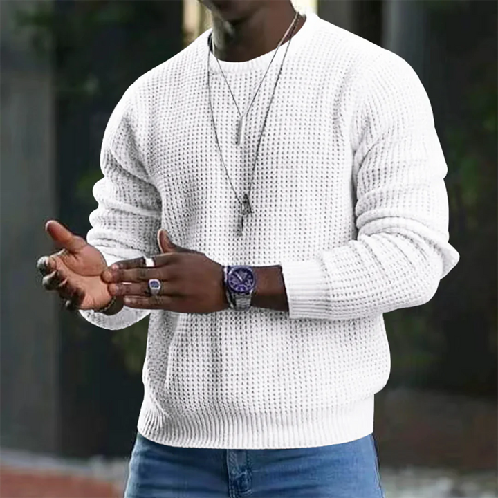 Comfortable Waffle Knit Sweater for Men