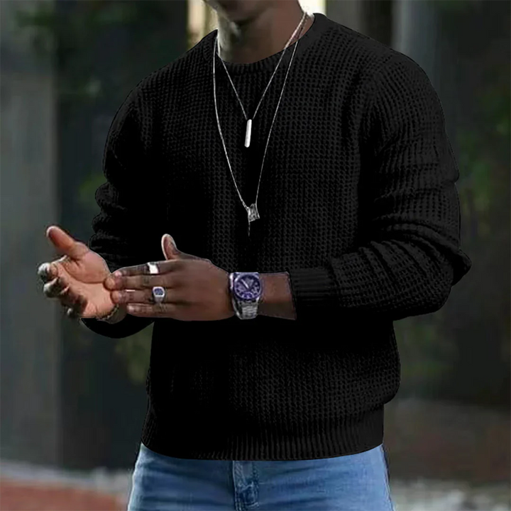 Comfortable Waffle Knit Sweater for Men