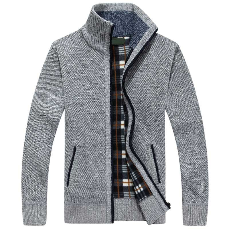 Knitted Men’s Sweater with Zipper for Warmth and Style