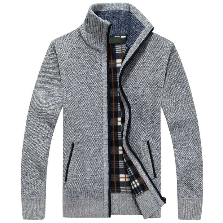 Knitted Men’s Sweater with Zipper for Warmth and Style
